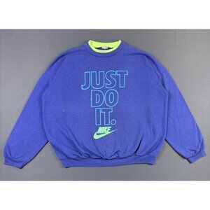 Rare Vintage 80s 90s Nike Swoosh Just Do It Crewneck Sweater Sports Gym Run Art